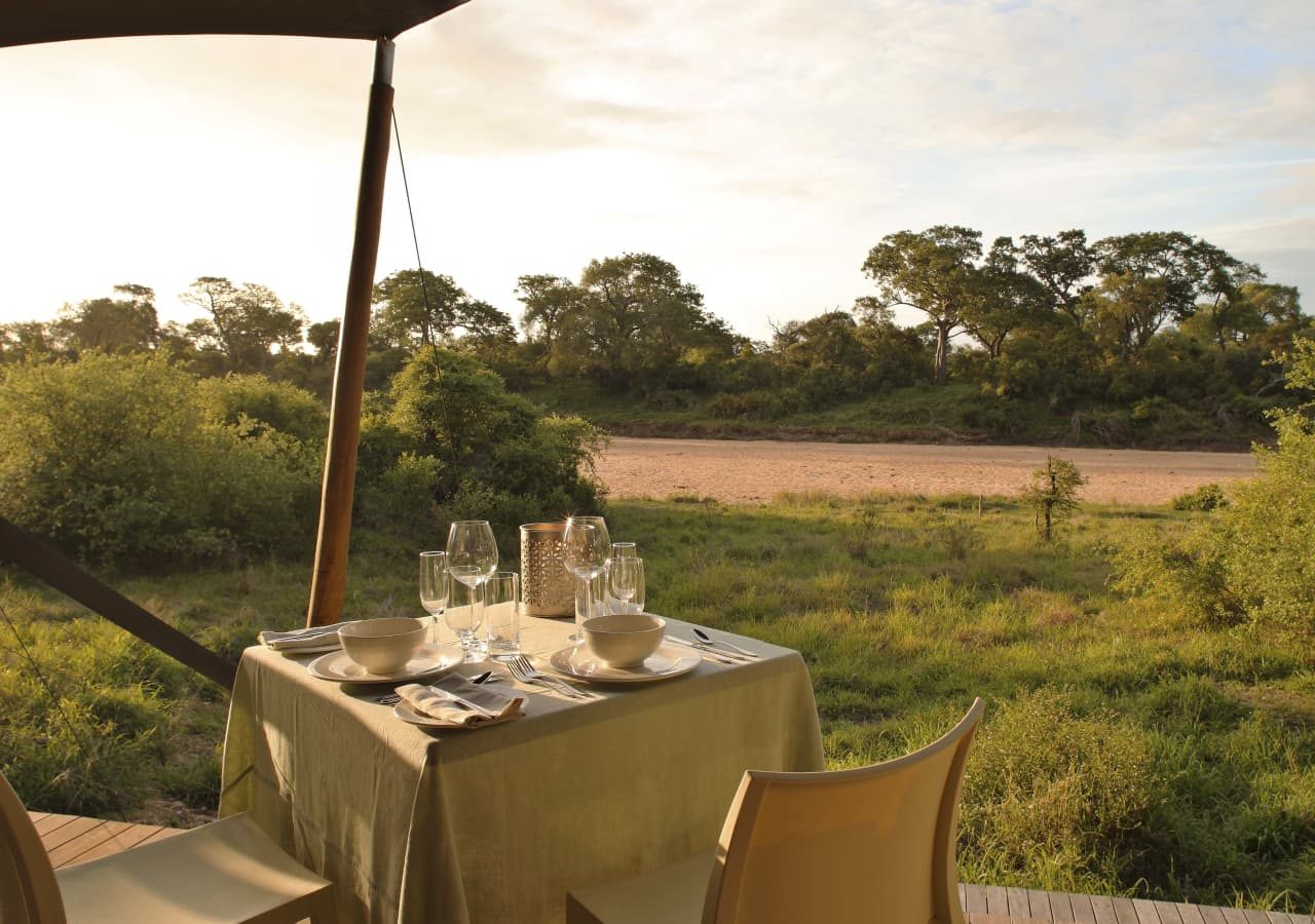 Ngala tented camp private dining at guest tent 1280