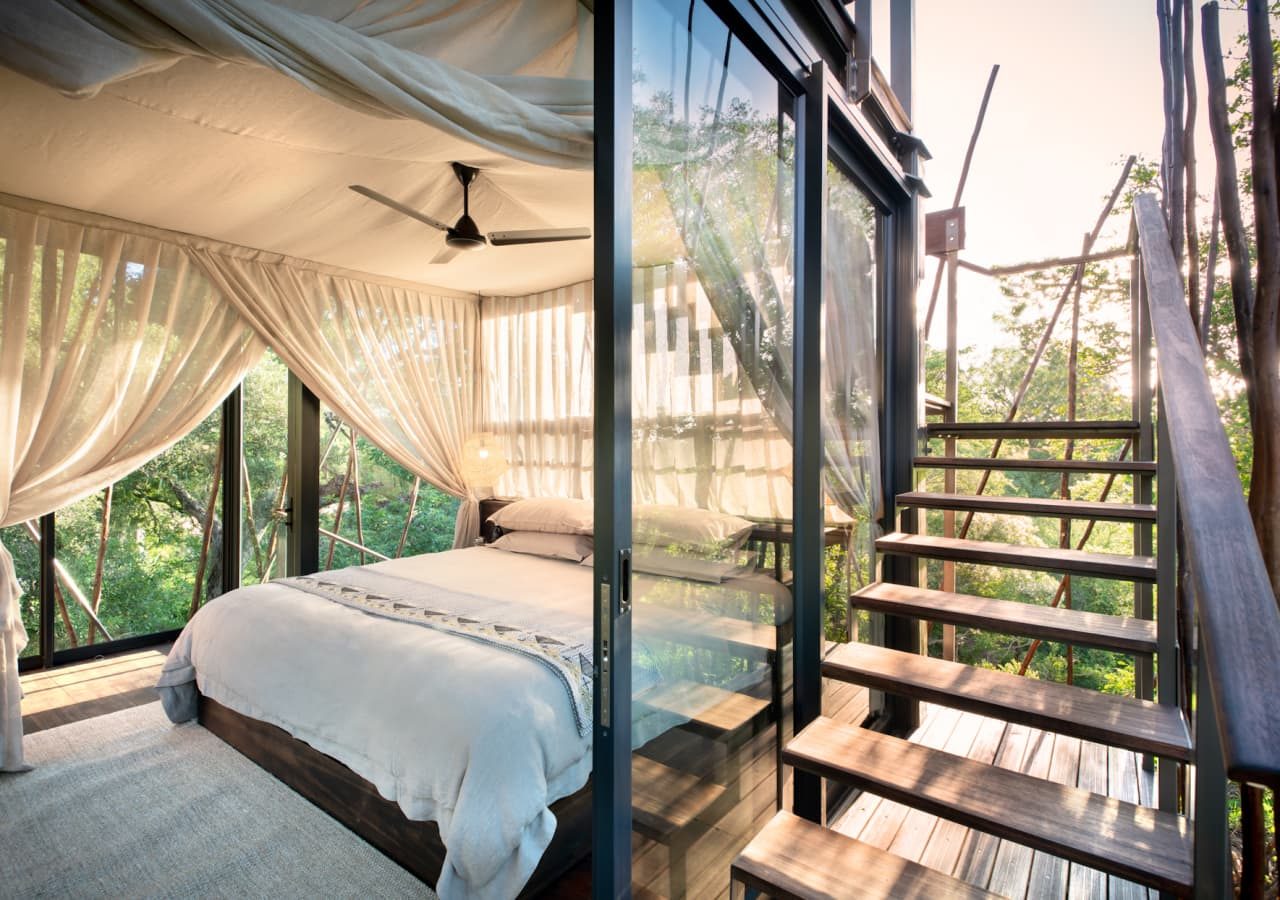 Ngala treehouse covered bedroom 1280