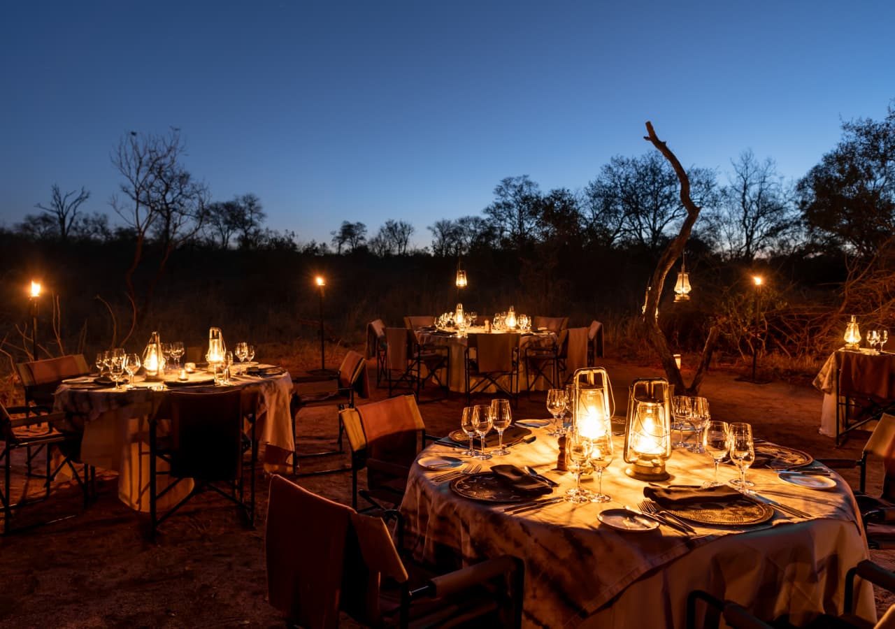 Singita boulders lodge bush dinner 1280