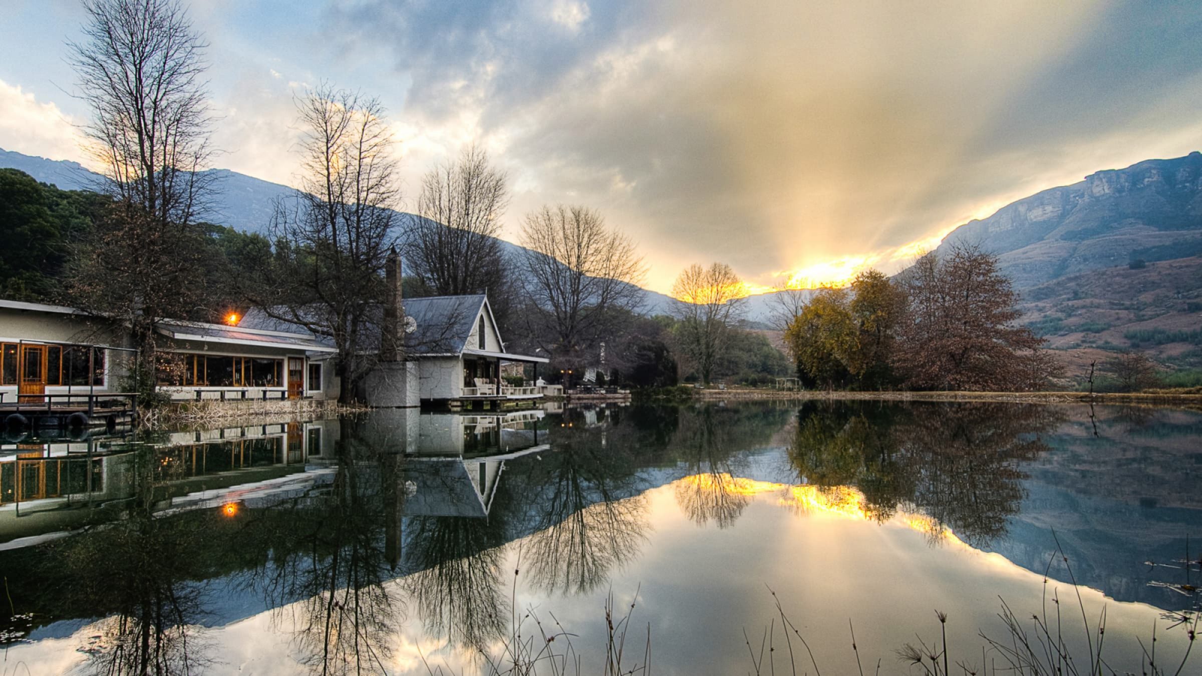 Cleopatra mountain farmhouse hotel exterior at sunset 2400