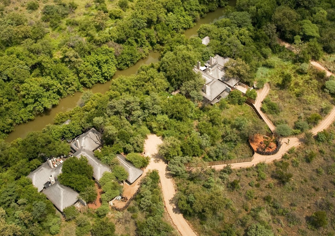 Morukuru river house aerial view of the lodge 1280