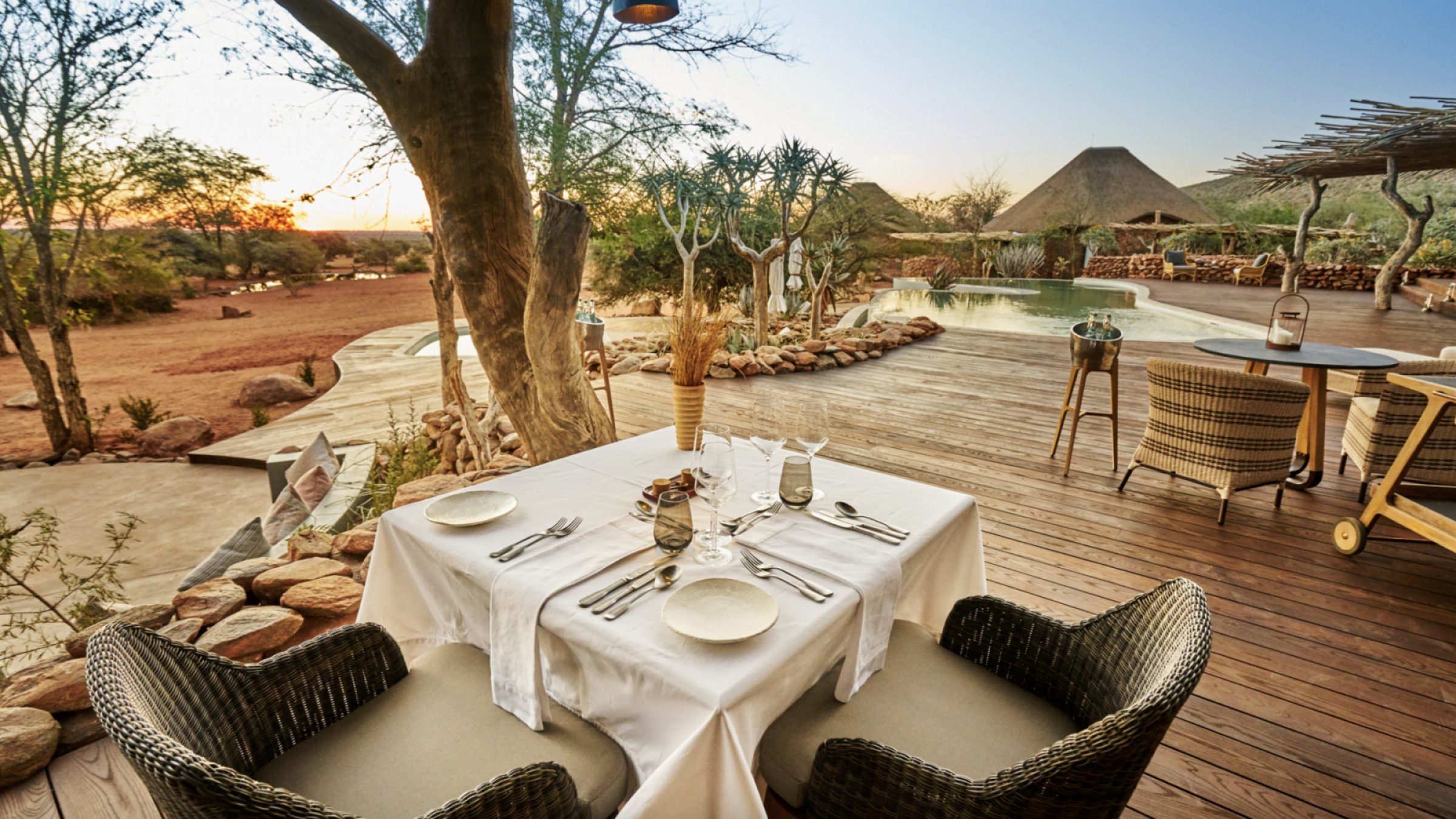 Tswalu motse romantic dinner setup 2400