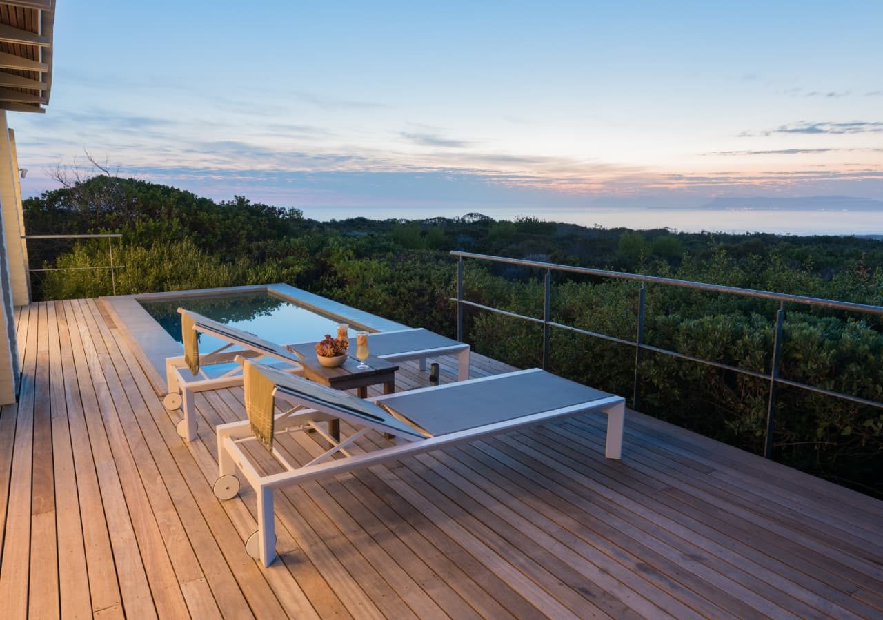 Grootbos forest lodge private deck with pool 1280