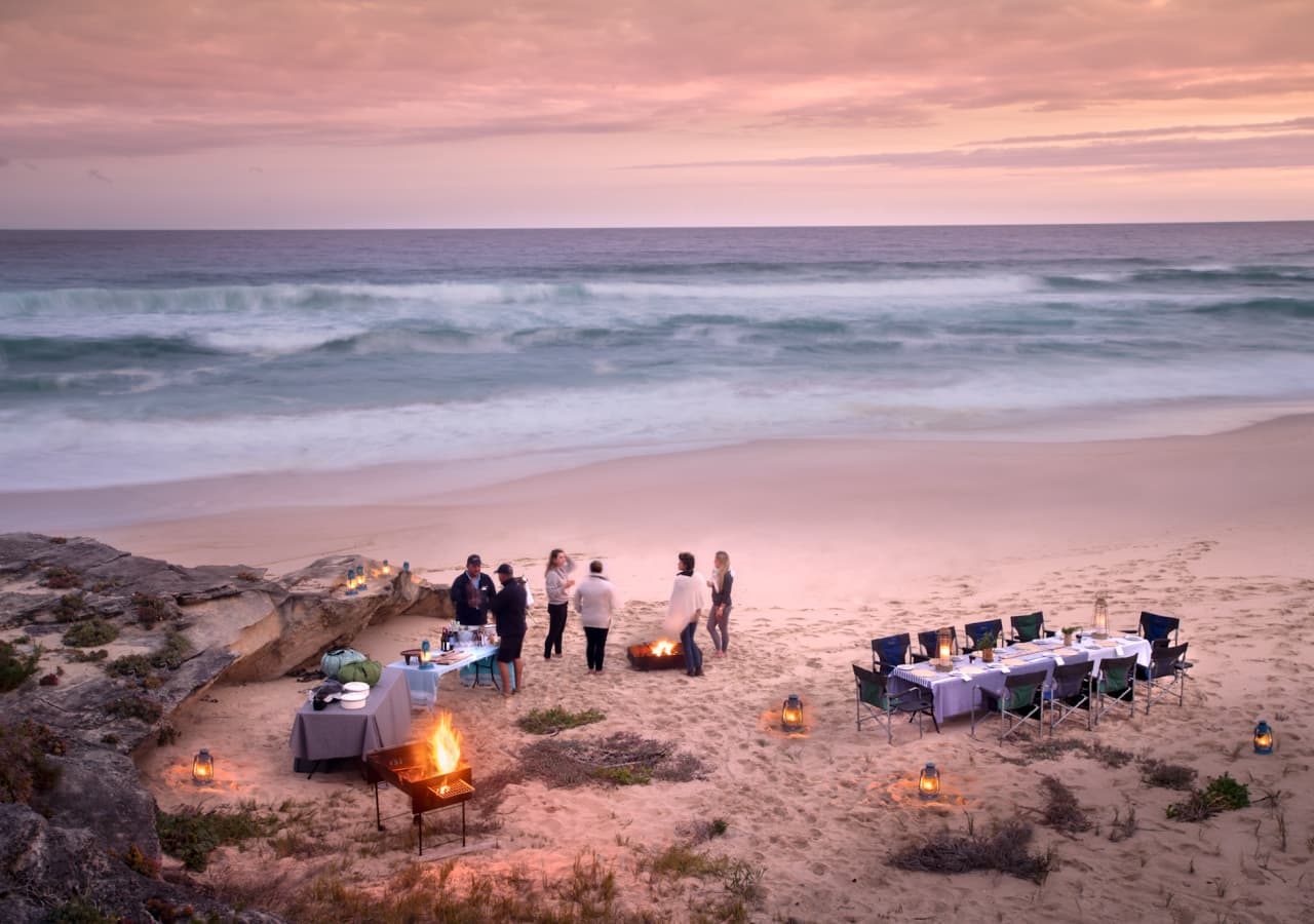 Lekkerwater beach lodge at de hoop dinner and sundowners on the beach 1280