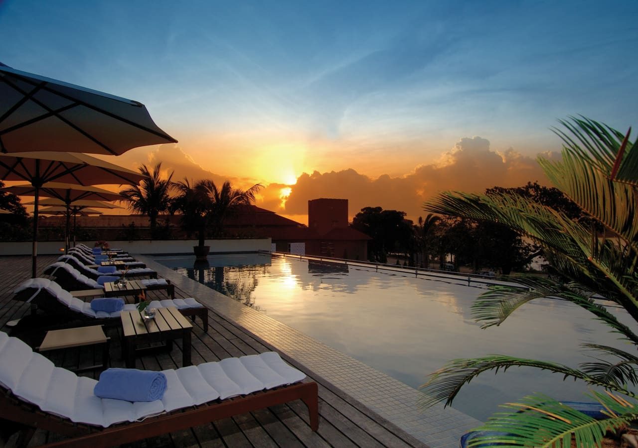 Hyatt regency dar es salaam the kilimanjaro infinity pool at sunset 1280