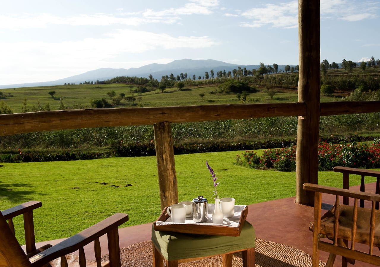 Ngorongoro farm house morning coffee views 1280