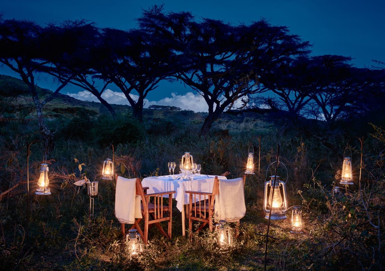 Sanctuary ngorongoro crater camp private bush dining 1280