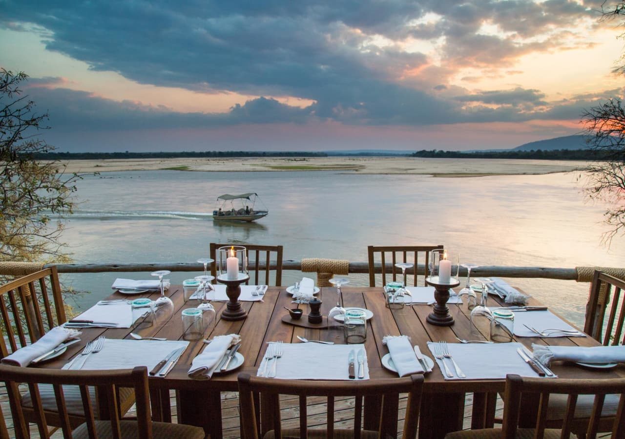 Sand rivers selous dining views of the river 1280