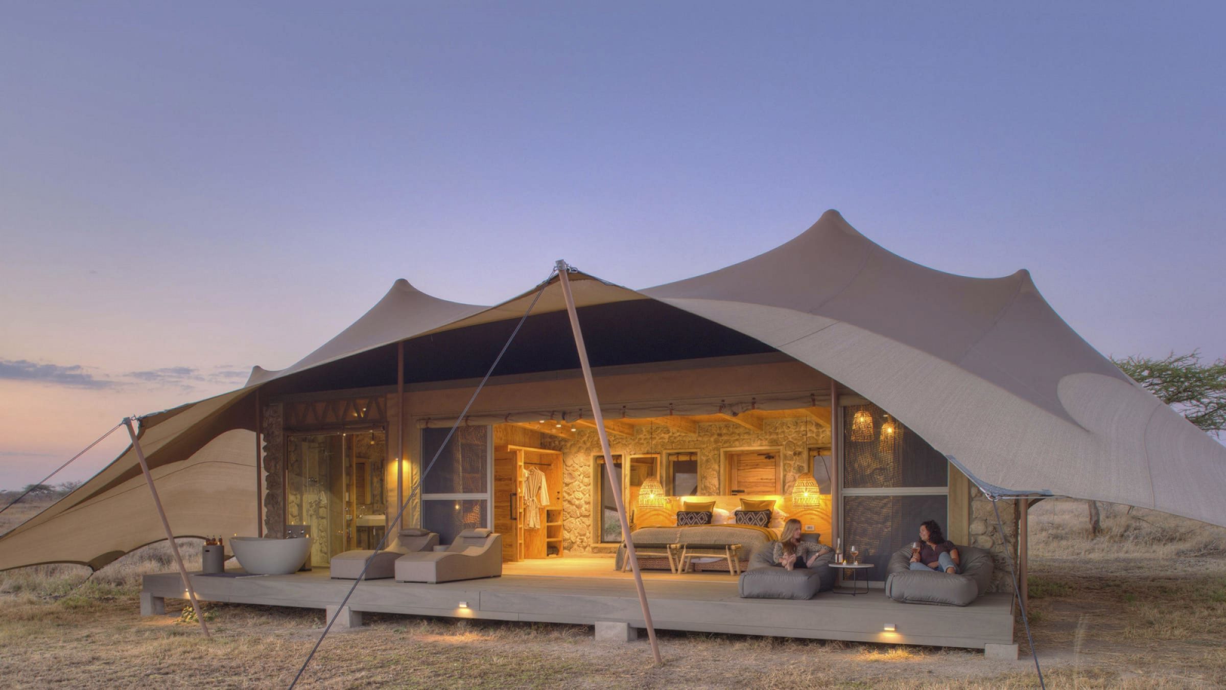 Asilia namiri plains tent exterior 2400