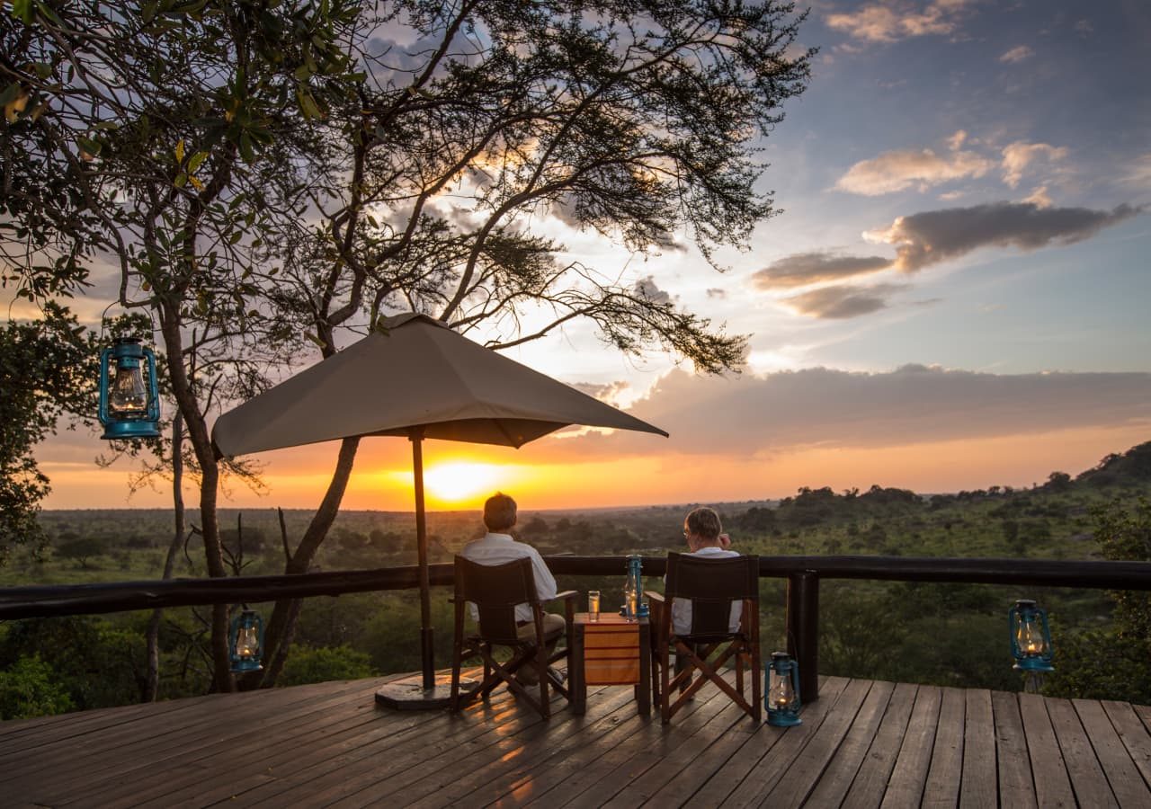 Elewana serengeti migration camp sunset drinks on the deck 1280