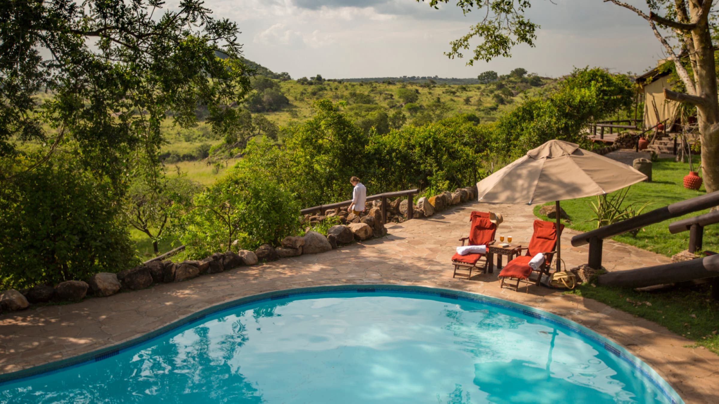 Elewana serengeti migration camp pool area and setting 2400