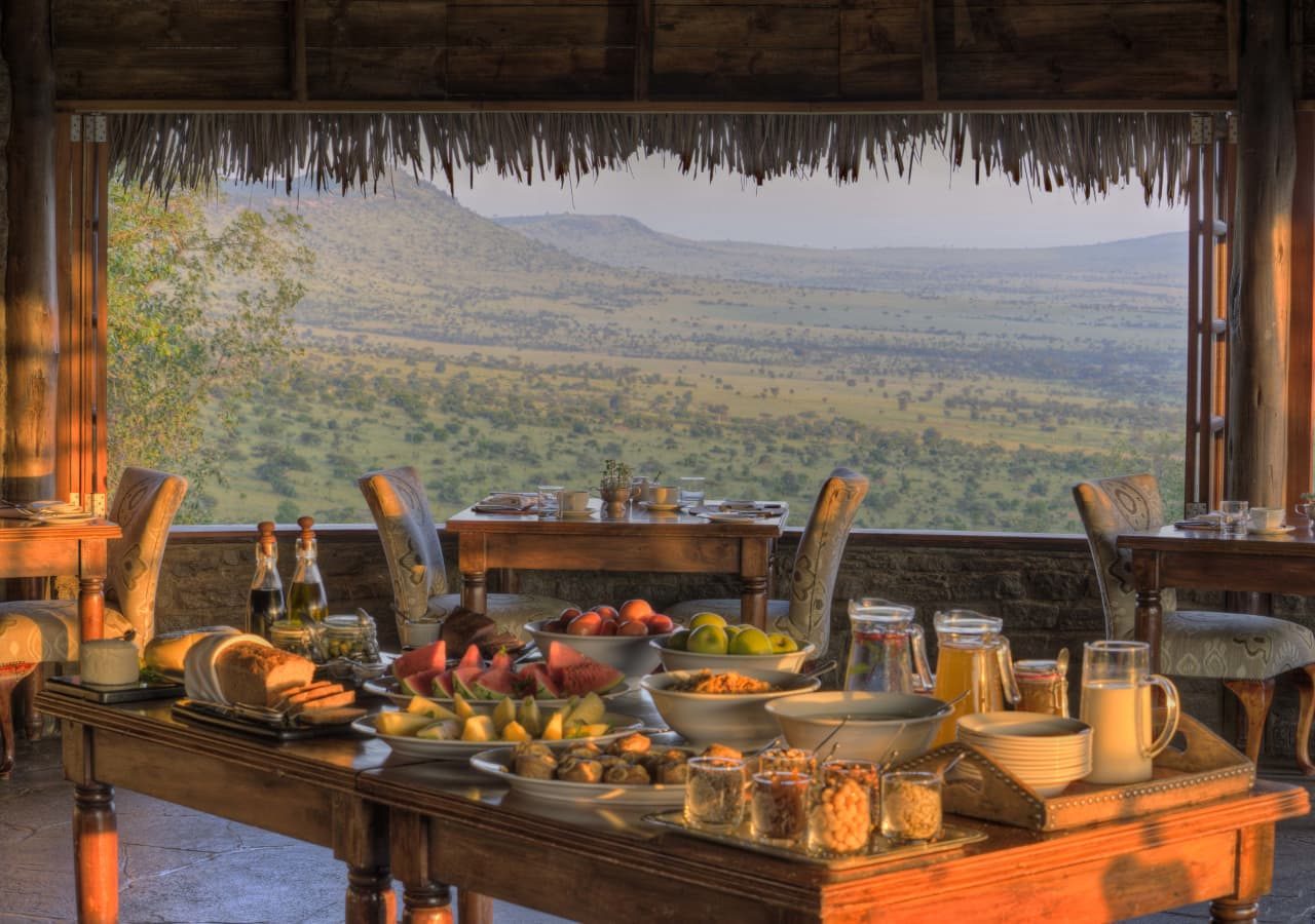 Kleins camp breakfast in the dining room view expansive views 1280