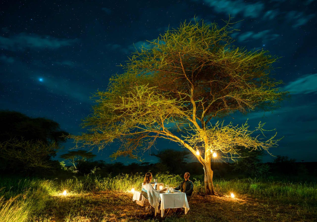 Lemala kuria hills lodge romantic private bush dinner 1280