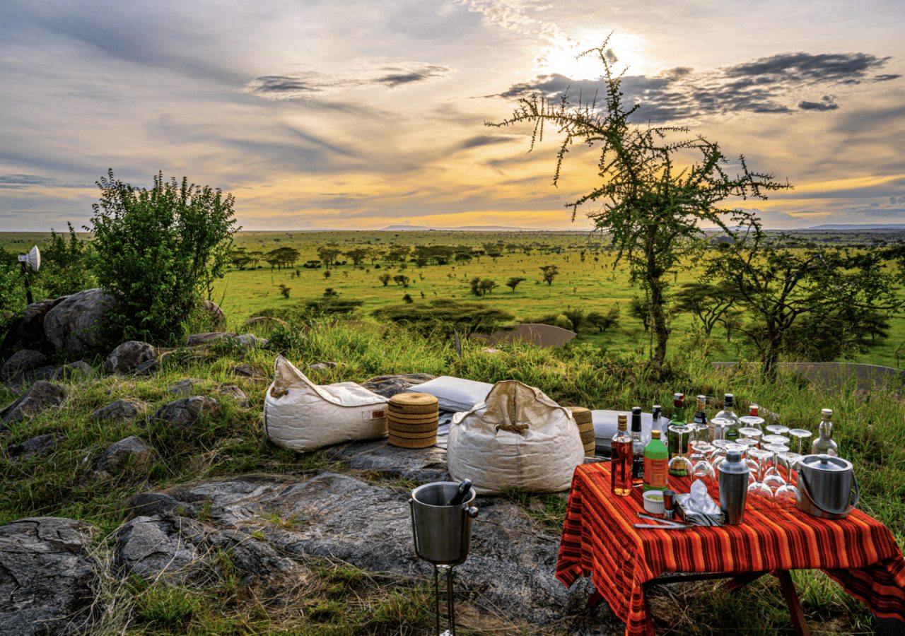 Lemala nanyukie sundowners with views across the serengeti 1280