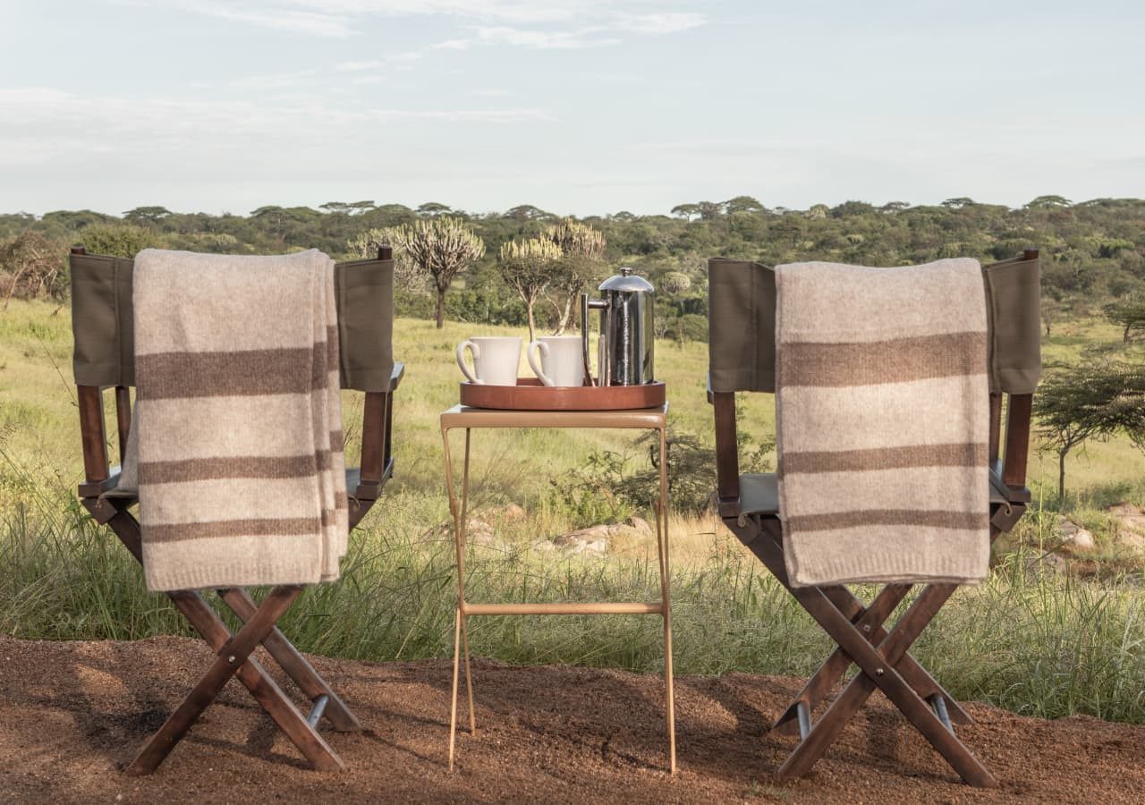 Mila tented camp coffee with a view across the serengeti 1280