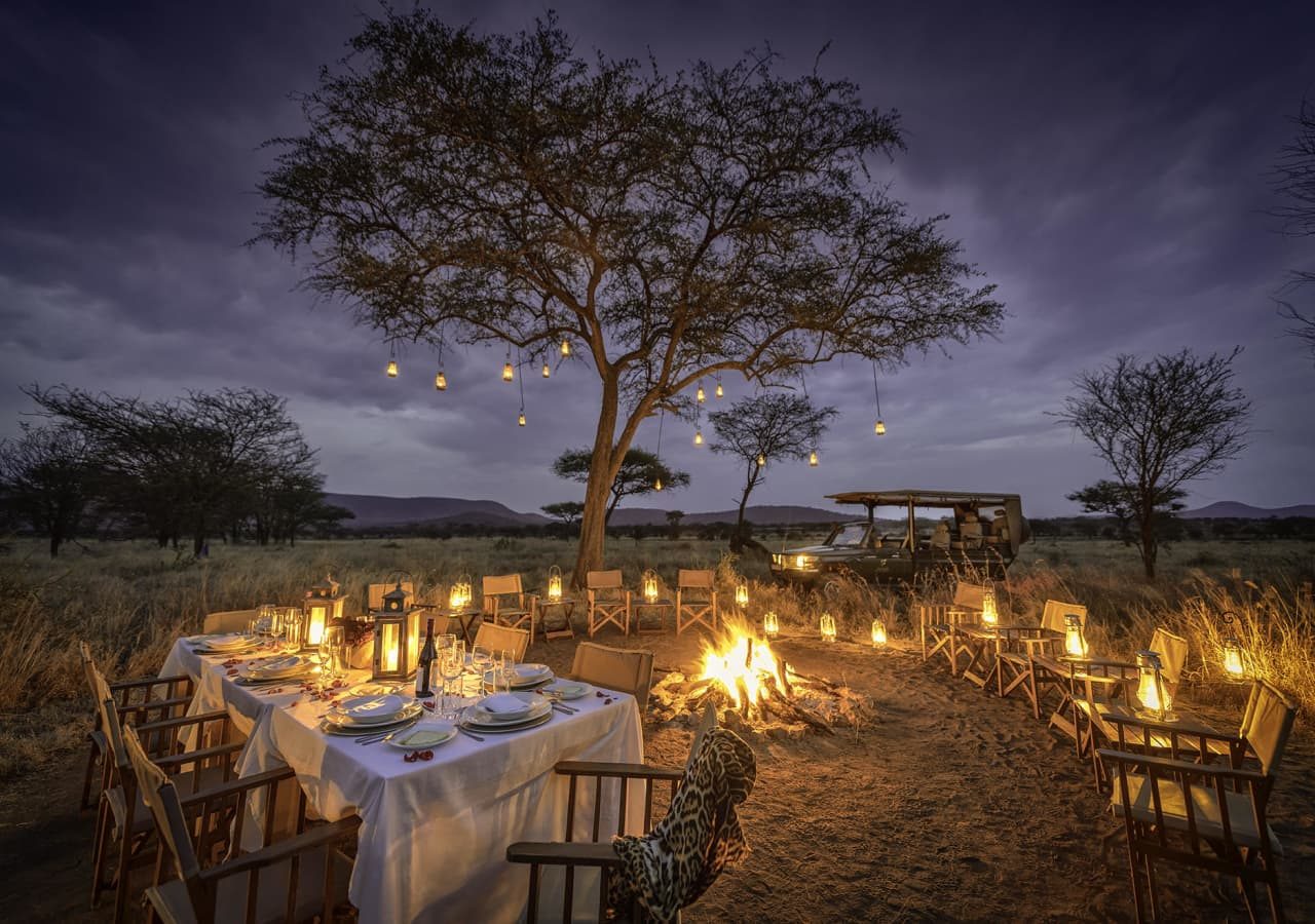 Nimali central serengeti dinner by the fire 1280