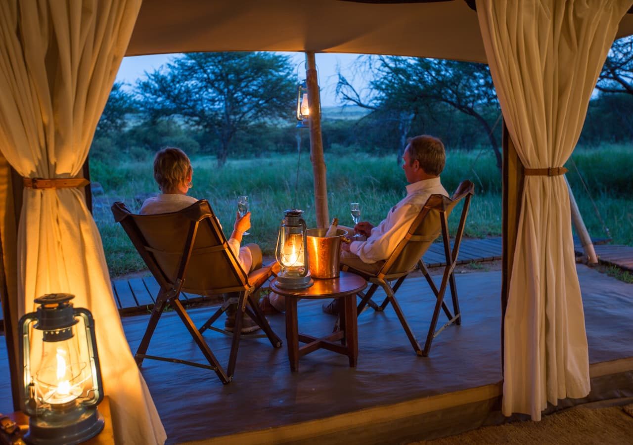 Serengeti pioneer camp drinks on the private deck 1280