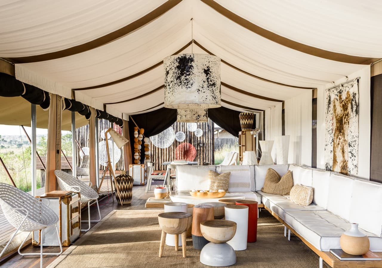 Singita mara river tented camp main tented lounge area 1280