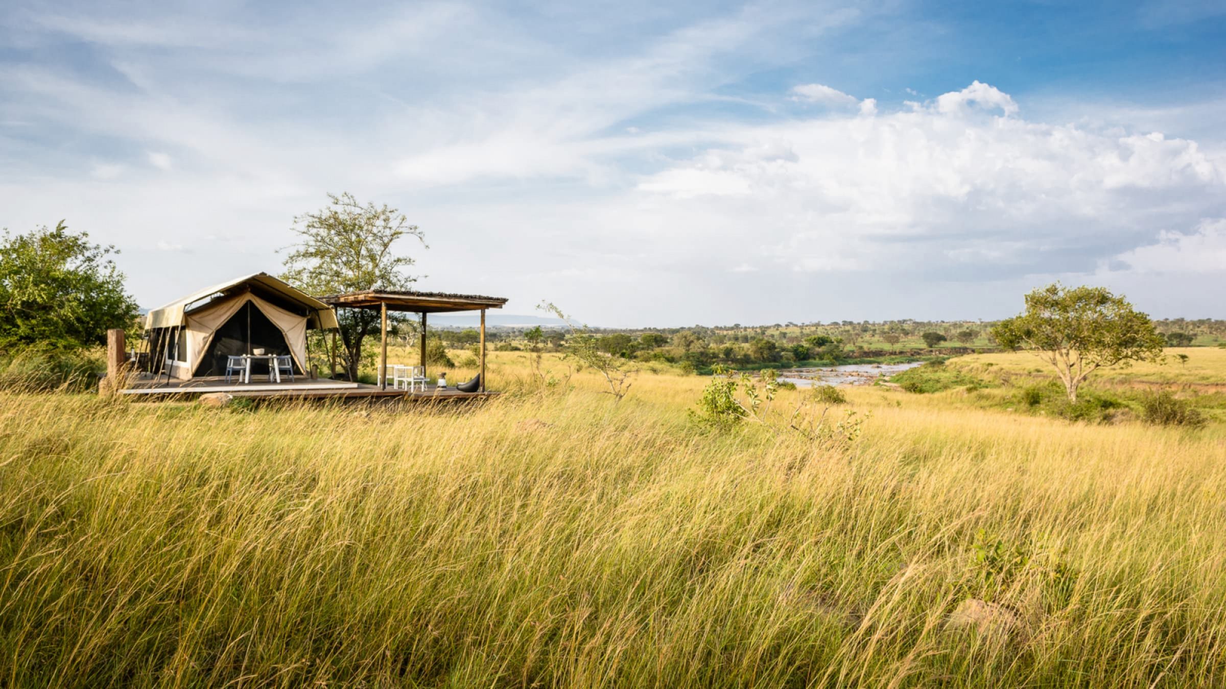 Singita mara river tented camp exterior view of tented suite 2400