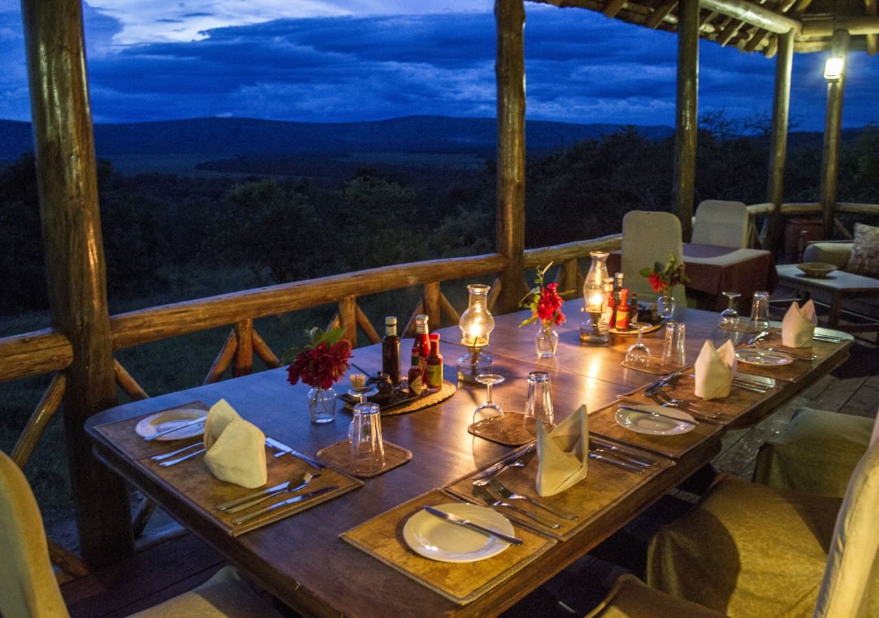 Mantanas lake mburo camp dinner setup with a view 1280