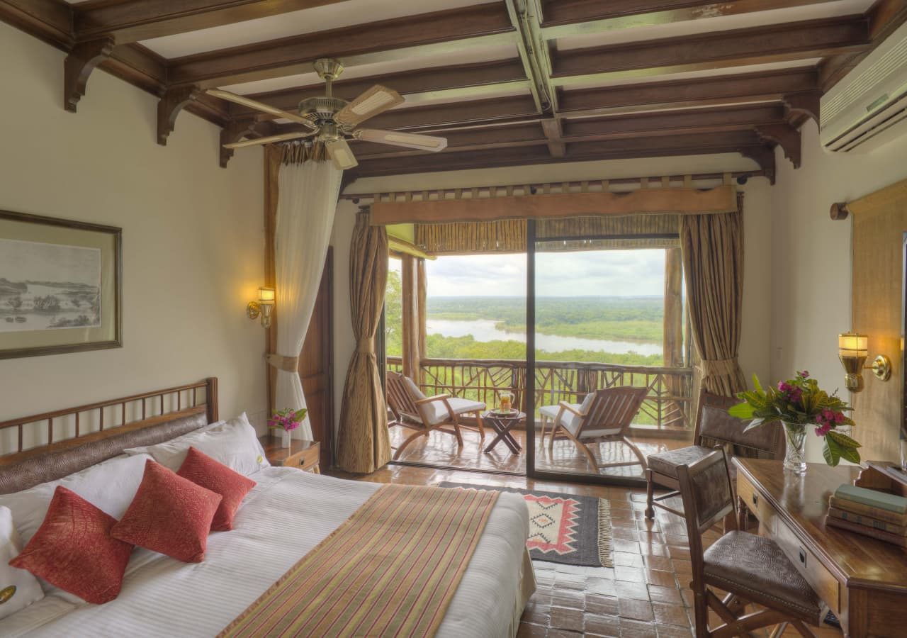 Paraa safari lodge bedroom with a view of the river 1280