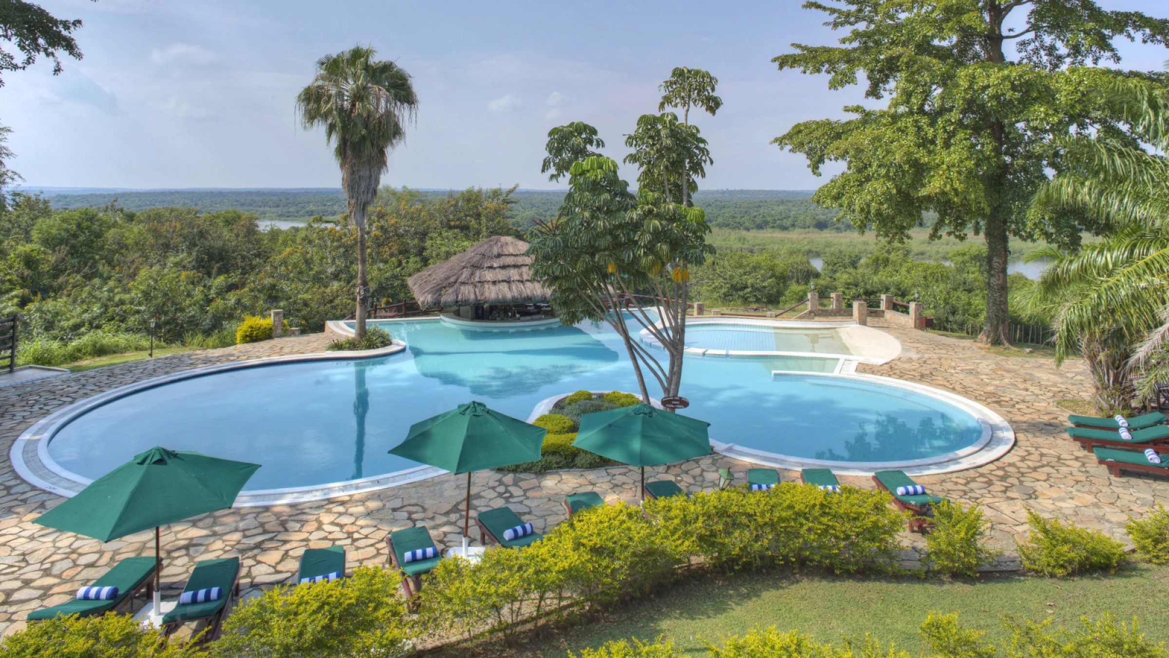 Paraa safari lodge swimming pool view 2400