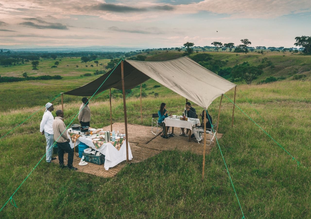 Ishasha wilderness camp bush breakfast 1280