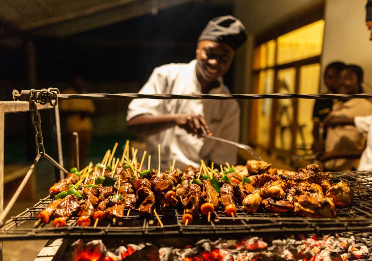 Kyambura gorge lodge dinner from the grill 1280