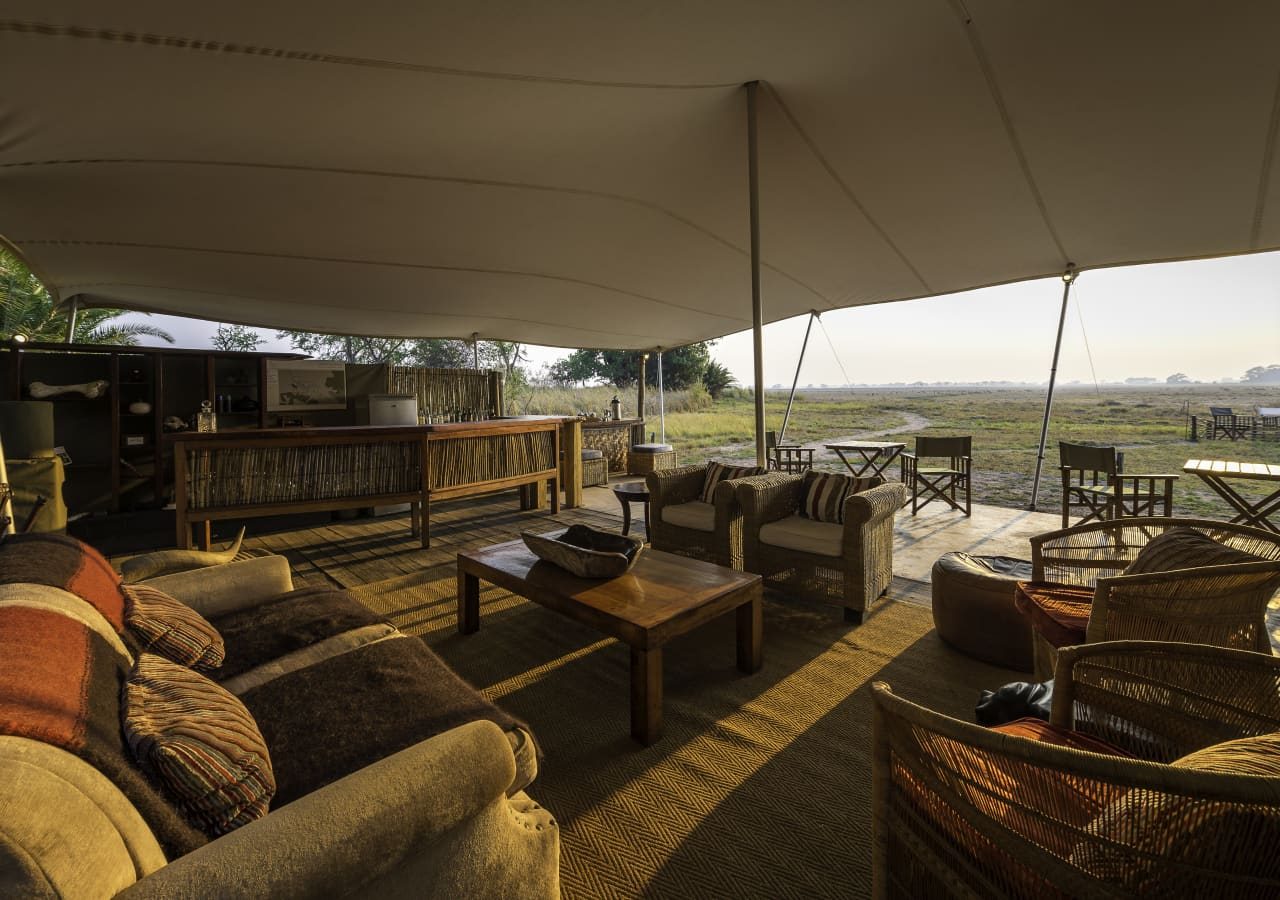 Busanga bush camp lounge tent 1280