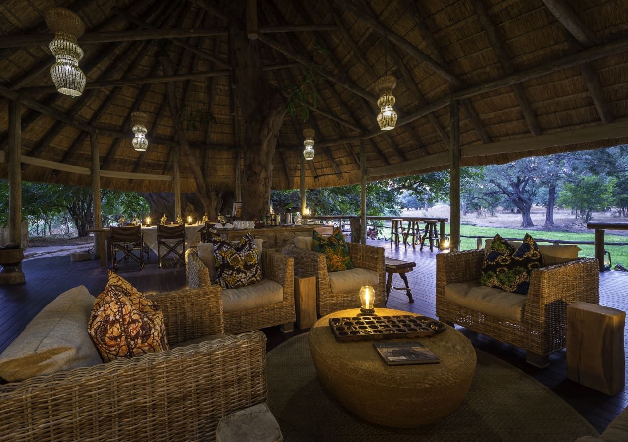 Bilimungwe bushcamp main lounge and dining area 1280