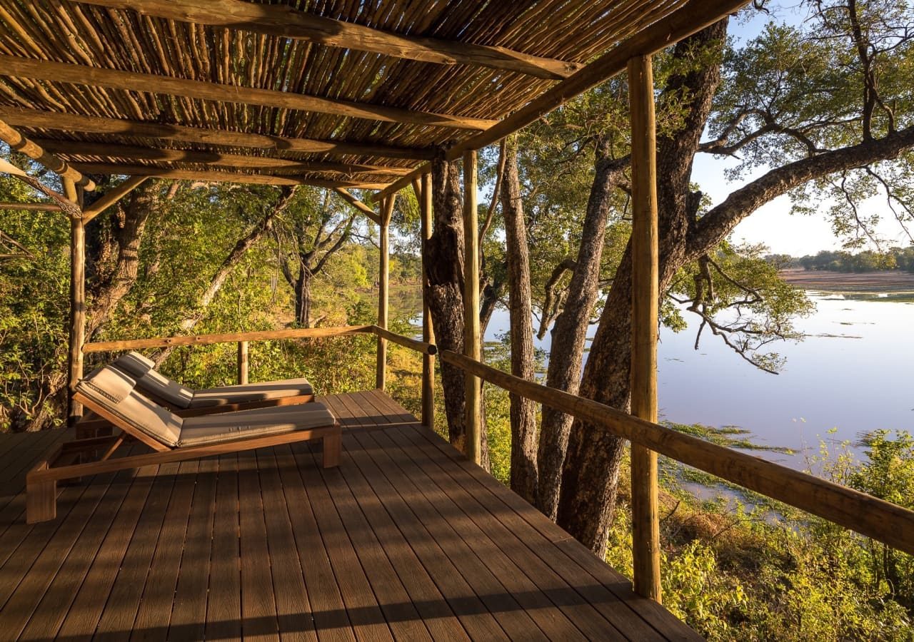 Chindeni bush camp sun lounging verandah 1280