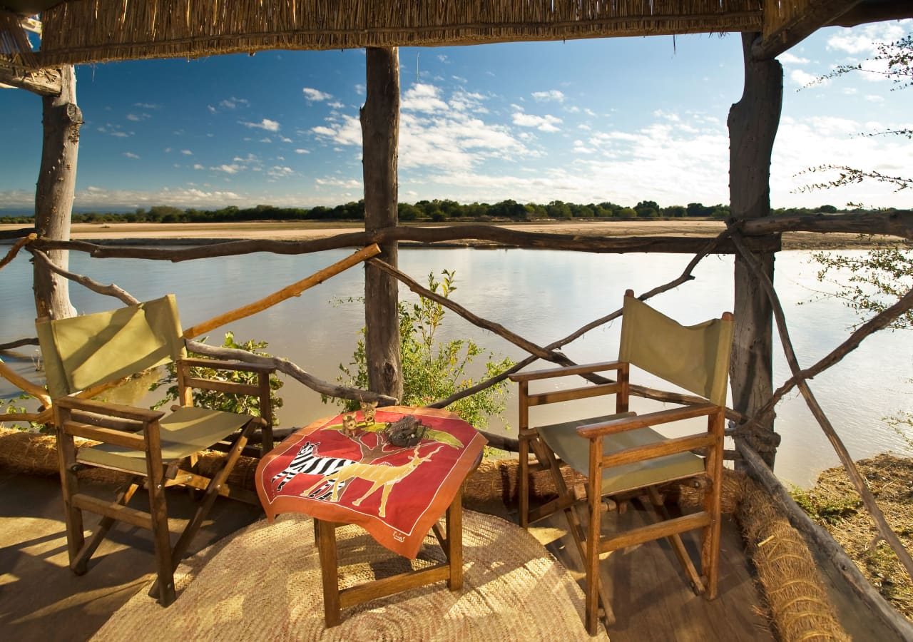 Island bushcamp verandah with views of the river 1280