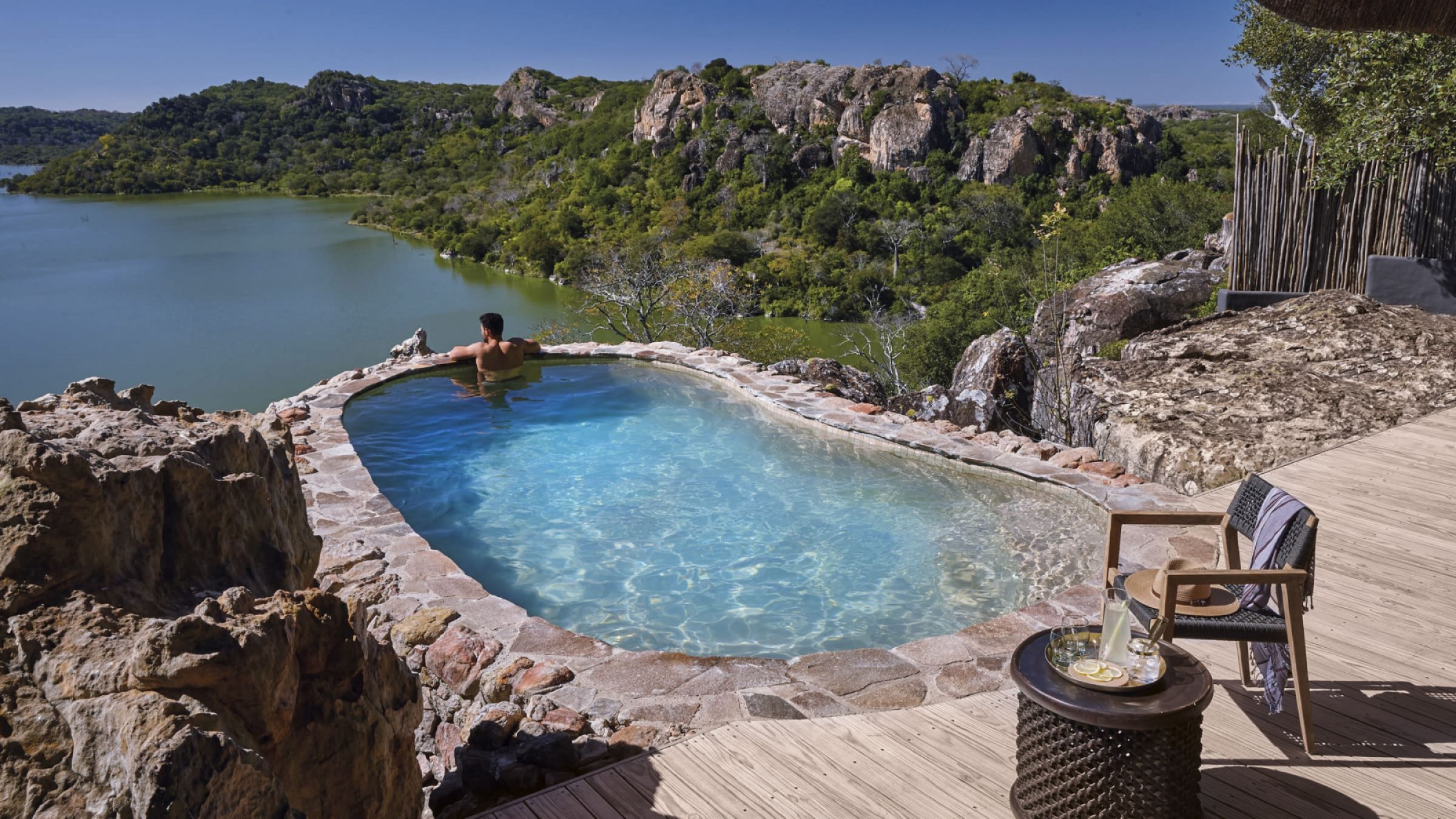 Singita pamushana lodge pool overlooking the malilangwe dam 2400