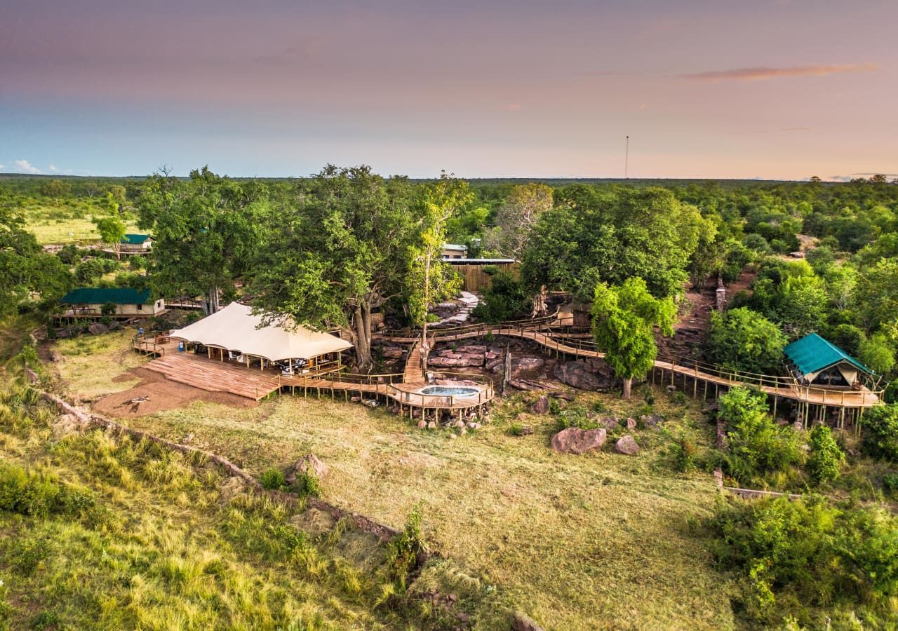 Deteema springs camp aerial view of the camp 1280