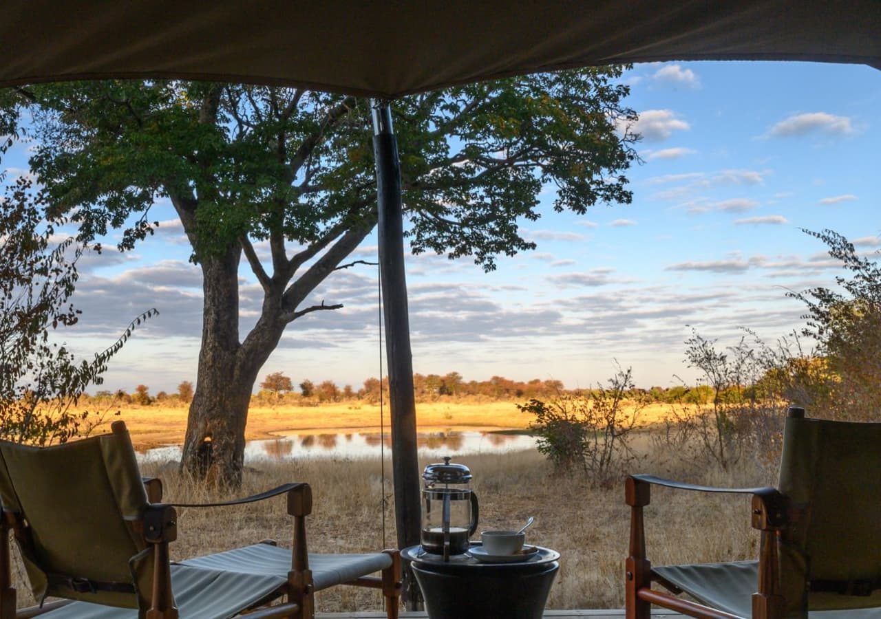 Verneys camp morning coffee on the deck 1280