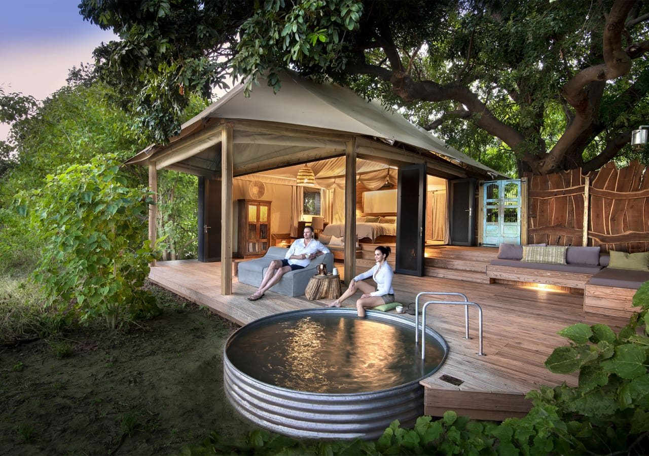 Nyamatusi mahogany luxury tented suite exterior and plunge pool 1280