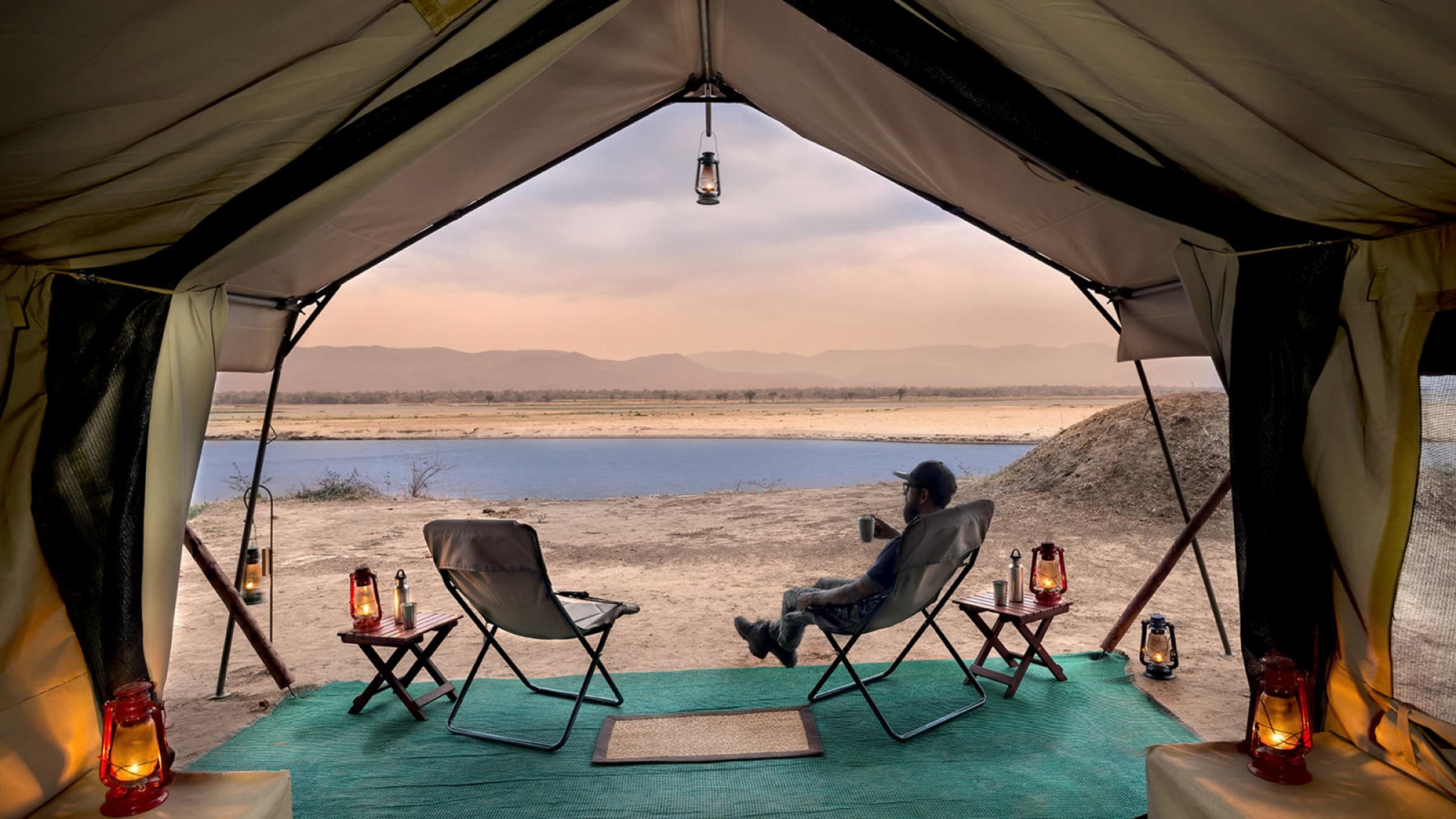 Zambezi expeditions safari camp view from the tent 2400