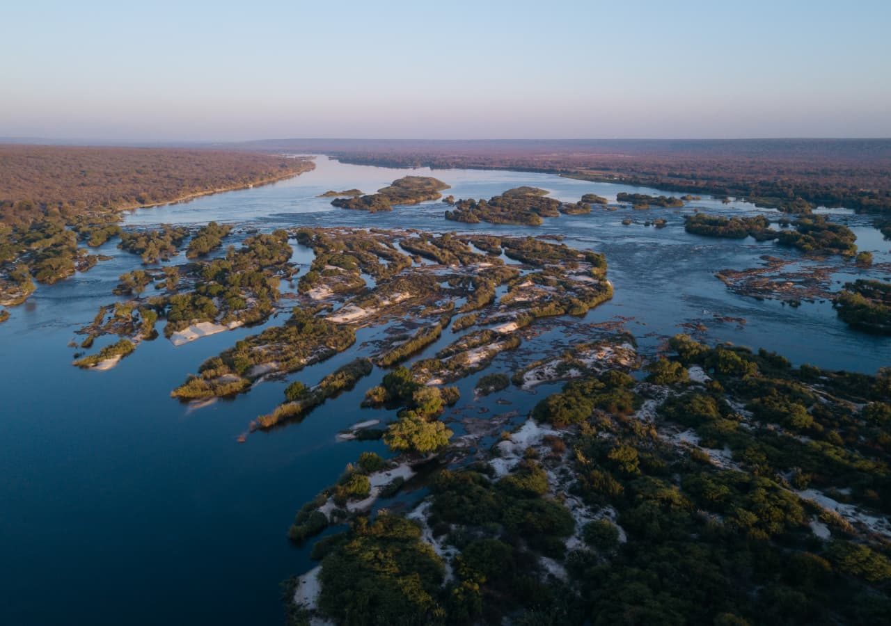 Matetsi victoria falls aerial view of the lodge 1280