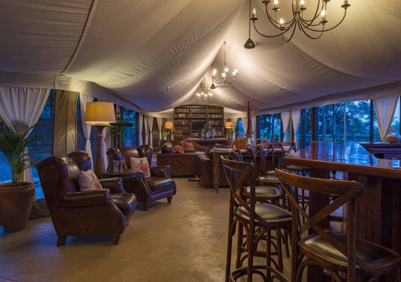 The elephant camp main lounge and bar area 1280