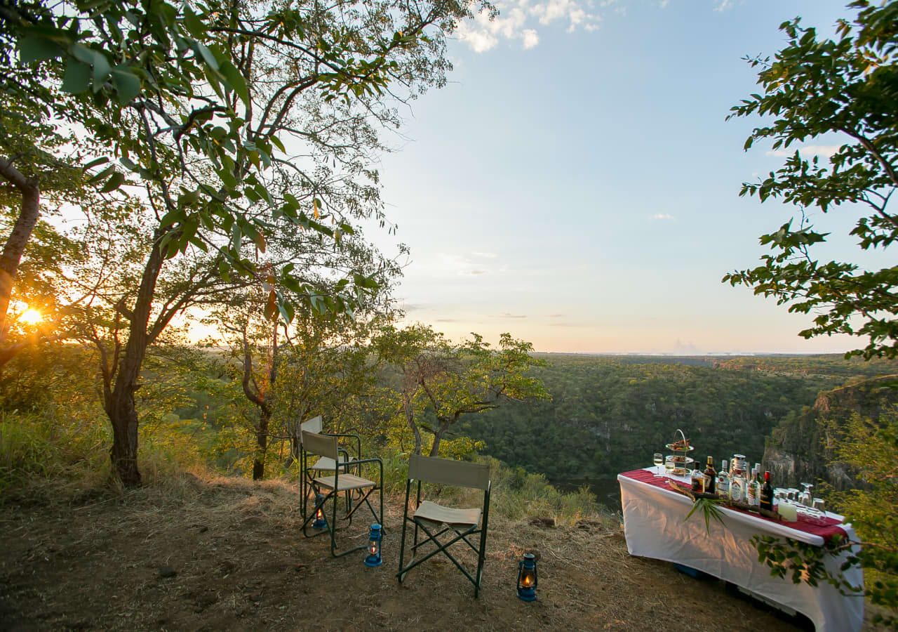 The elephant camp sundowner overlooking the landscape 1280