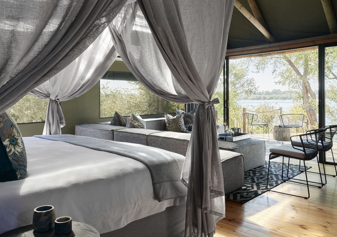 Victoria falls river lodge luxury tented suite interior 1280