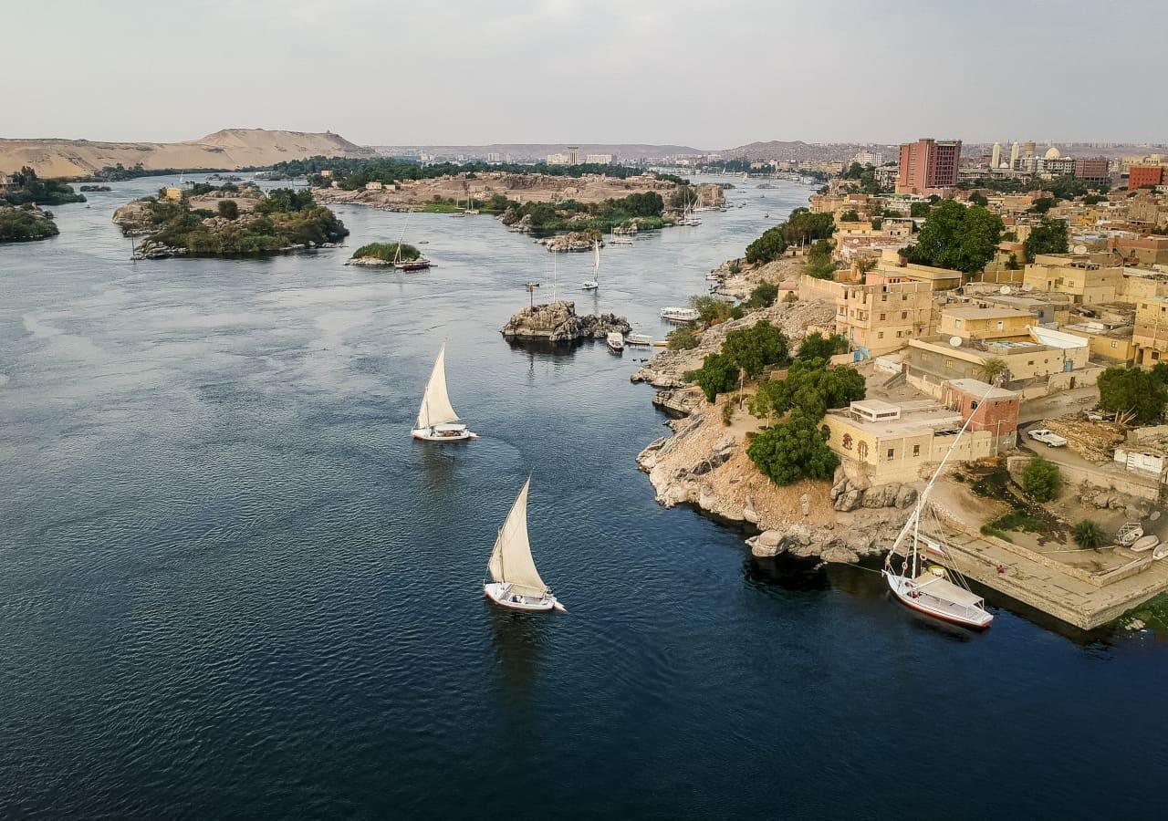 aerial view of nile river in Egypt