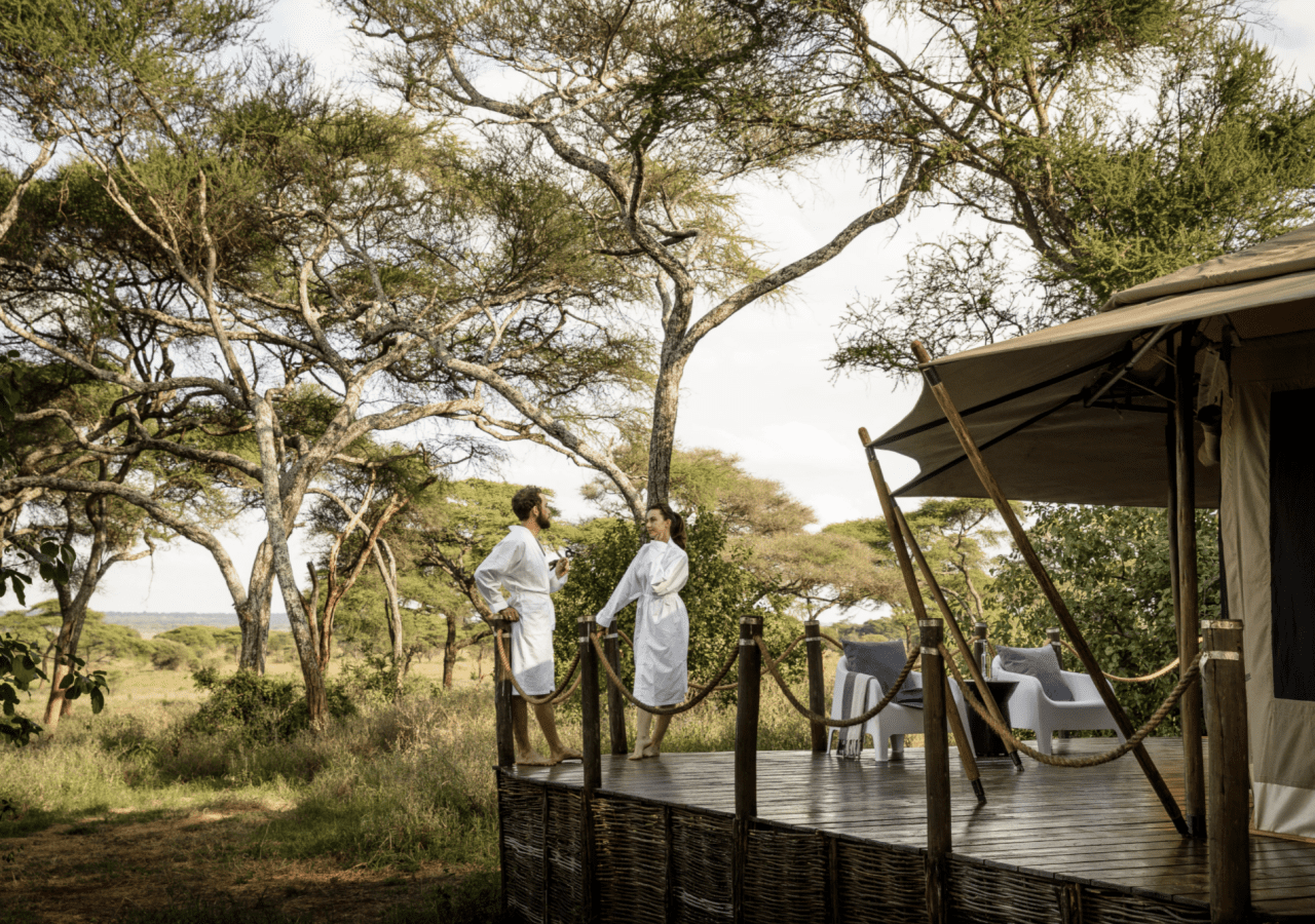 couple on safari after a spa massage